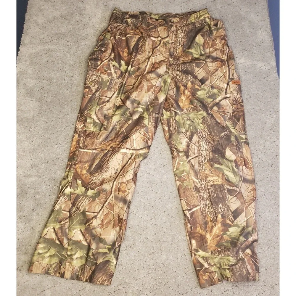 Woolrich Pants Mens XL Camo Cargo Realtree Hardwoods Green Snap Ankles Hunting